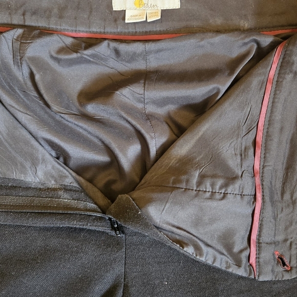 Boden Black Sherborne Wide Leg Wool Trousers Green & Pink Stripe US 14L UK 18L - Picture 10 of 11